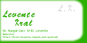 levente kral business card